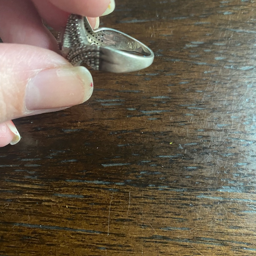 Diamond Shaped Sterling Silver Ring - image 2